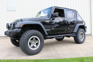 Jeep Wrangler Unlimited Rocker Guard - Fishbone Offroad - Scale Armor - Gloss Black - `07-`18